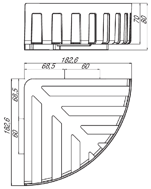 Emco Eckwandkorb System2 mit verdeckter Wandbefestigung, 200 x 100 x 65mm, chrom 354500133