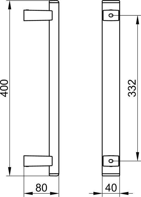 Keuco Haltegriff AXESS zur senkrechten Montage 400mm schwarz-matt 35016370400
