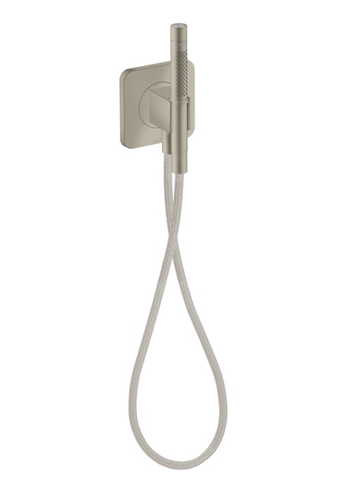 Hansgrohe Schlauchanschluss und Brausehalter Axor Citterio C softsquare mit Stabhandbrause 2jet brushed nickel 49626820
