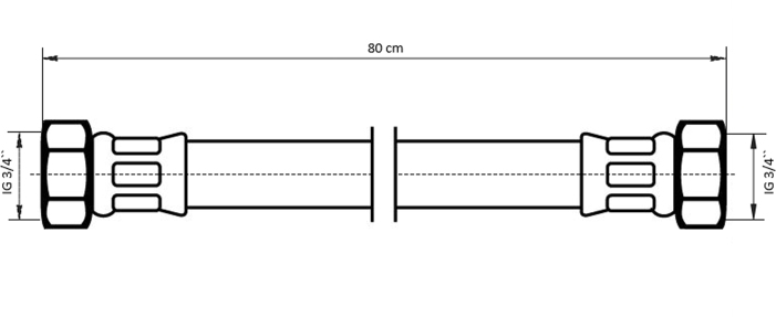 Neoperl NEOFLEX Panzerschlauch DN13 IG x IG, 3/4" x 3/4" 80cm 66884080