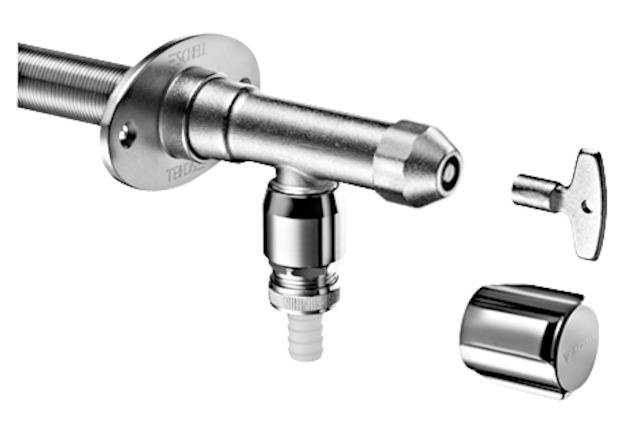 Schell Außenwandarmatur POLAR II Set, RV, RB frostsicher, Installationsbausatz, mattchrom 039980399