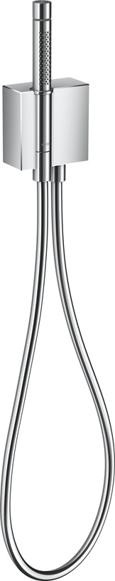Hansgrohe Schlauchanschluss und Brausehalter Axor Edge Diamantschliff chrom mit Stabhandbrause 46521000