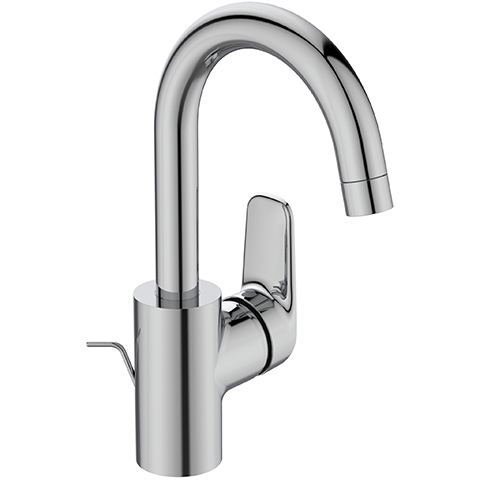 Ideal Standard Ceraflex Waschtischarmatur mit hohem Auslauf mit Ablaufgarnitur chrom, Ausladung 146mm B1716AA