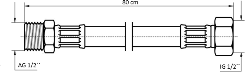 Neoperl NEOFLEX Panzerschlauch DN10 IG x AG, 1/2" x 1/2" 80cm 66874080