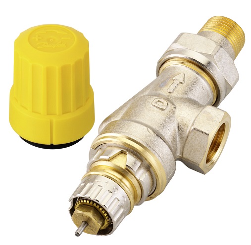 Danfoss Ventilgehäuse RA-UN 10 R 3/8, UK Axial, matt vernickelt 013G3041