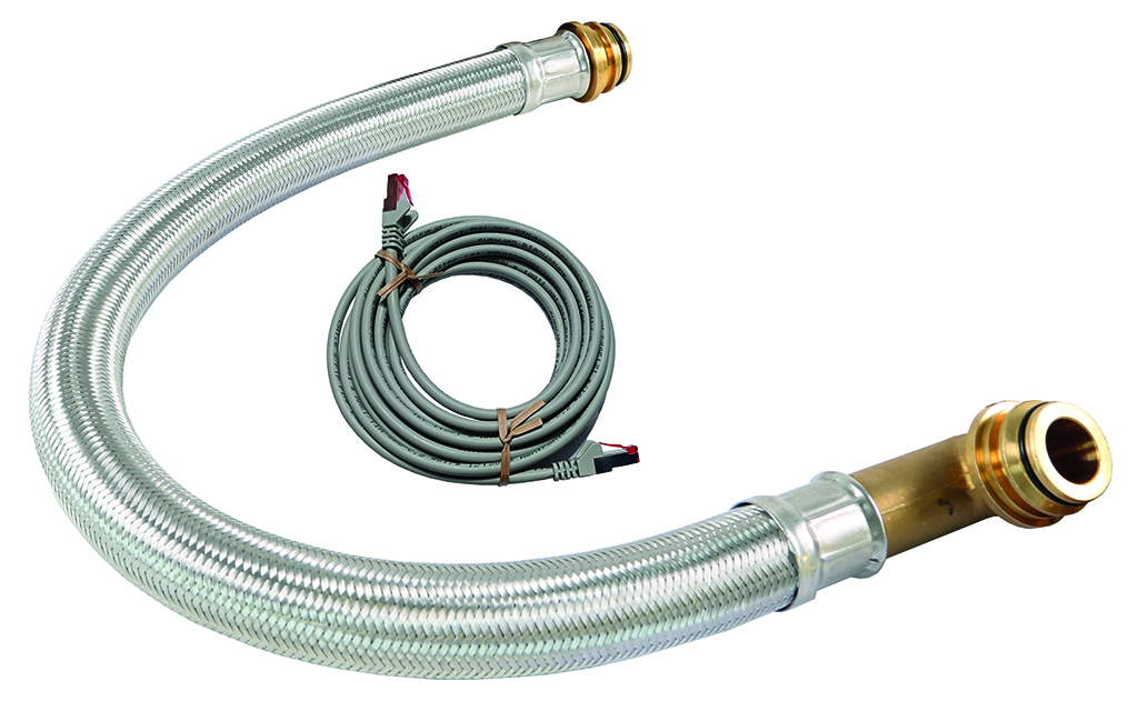 SYR Anschlussschläuche 1,85m mit Winkelanschlüssen, 2 Stück und 1 CAN-Bus-Kabel 2m als Zubehör zu LEX Plus 10 S- und SL-Anlagen und NeoSoft 5000. 1500.01.967