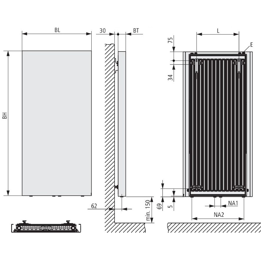 Kermi Rubeo Designheizkörper H: 192,5 B: 67cm weiß PSS211900702XXK