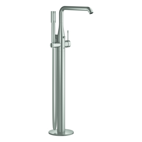 Grohe Einhand-Wannenbatterie Essence supersteel Bodenmontage Fertigmontage-Set 25248DC1