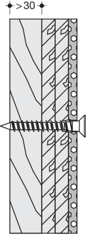 HEWI Befestigungsmaterial BM22.4 für Klappsitze Serie 801, zur Befestigung an Leichtbauwänden mit Hinterfütterung Schichtholzplatten BM22.4