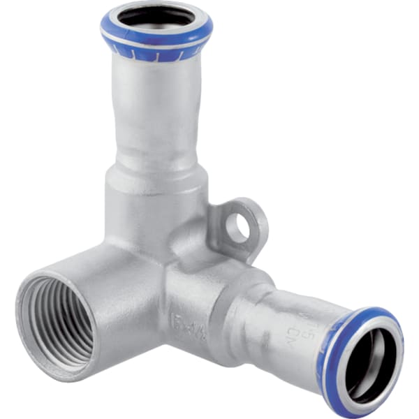 Geberit Mapress Edelstahl Eckanschlusswinkel 90 Grad d22-Rp1/2, L:6,2cm 33520