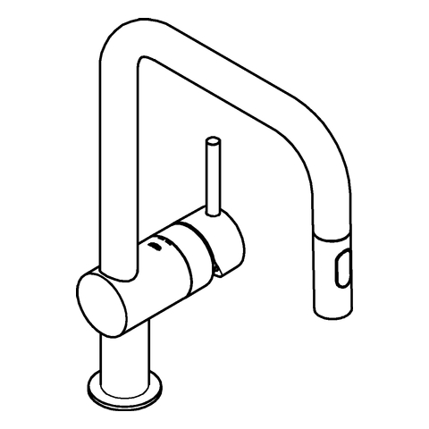 Grohe Minta Einhand-Spültischbatterie supersteel U-Auslauf Spülbrause 32322DC2