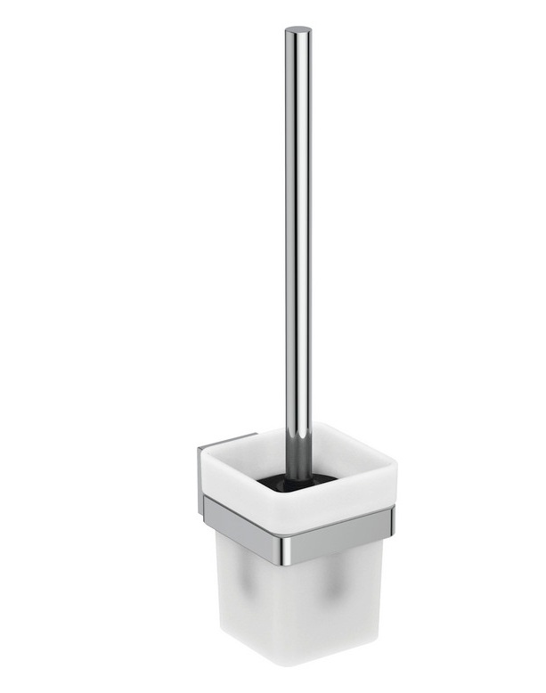 Ideal Standard Bürstengarnitur IOM Cube, Behälter aus Glas, chrom E2194AA