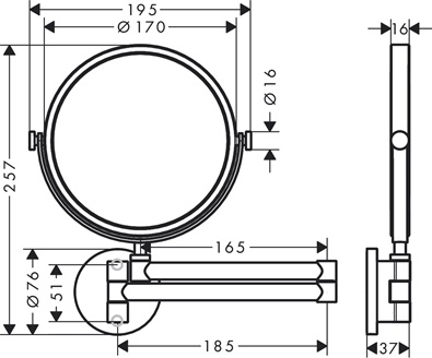 Hansgrohe Rasierspiegel Axor Universal Circular brushed nickel 42849820