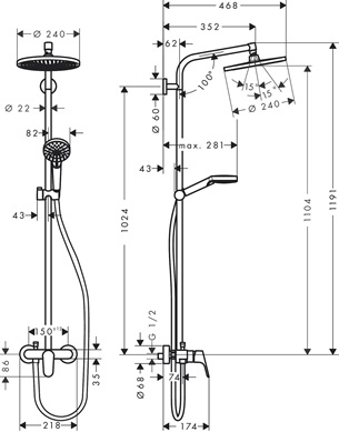 Hansgrohe Showerpipe Crometta S 240 Einhebelmischer chrom 27269000