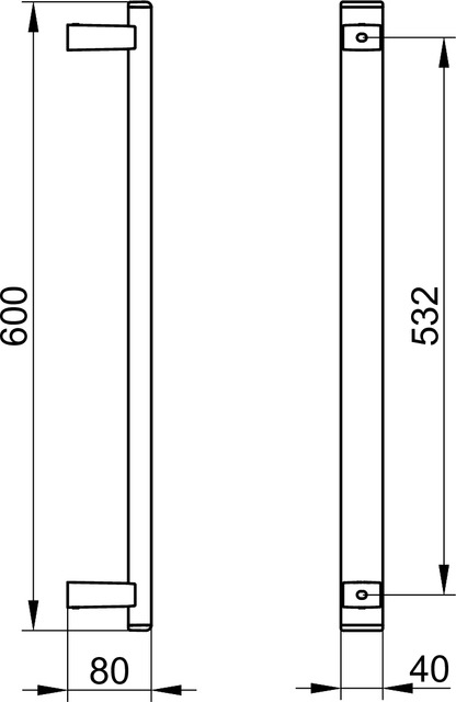 Keuco Haltegriff AXESS zur senkrechten Montage 600mm schwarz-matt 35016370600