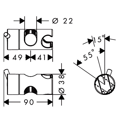 Hansgrohe Schieber Brausenstange Unica Lift, chrom 95160000