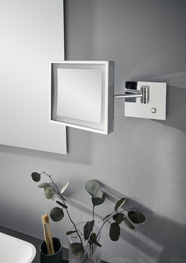Emco LED-Kosmetikspiegel Pure LED 3-fach, 1-armig 203x203mm, direktanschluss 109413309