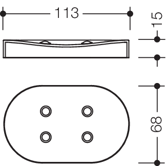 HEWI Seifenschale, für Halter mit Seifenschale 800.02.11045, Kristallglas 800.02.E01