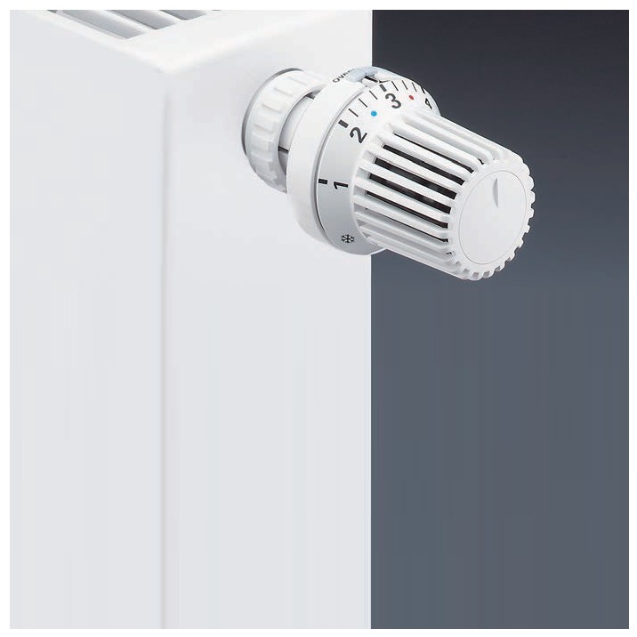 Oventrop Thermostatkopf "Uni XH" 7-28 C, 0 * 1-5, Flüssig-Fühler, weiß 1011365