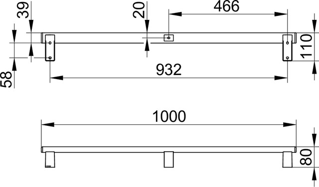 Keuco Haltegriff AXESS 1000mm silber-eloxiert 35001171000