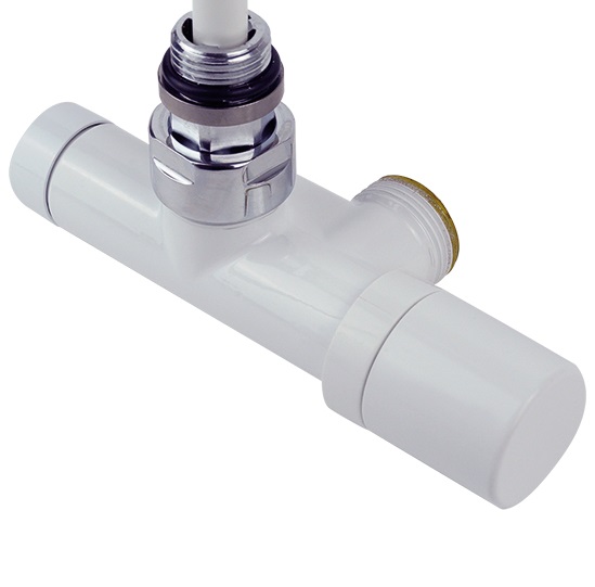 Purmo Armatur für Badheizkörper 50mm Durchgang weiß RAL 9016, für Fig. Slim AZ1XTPSTVVSLIMN