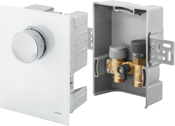 Oventrop Unibox TQ-RTL Thermostat,  Q-Tech, Echtglas weiß 1022780