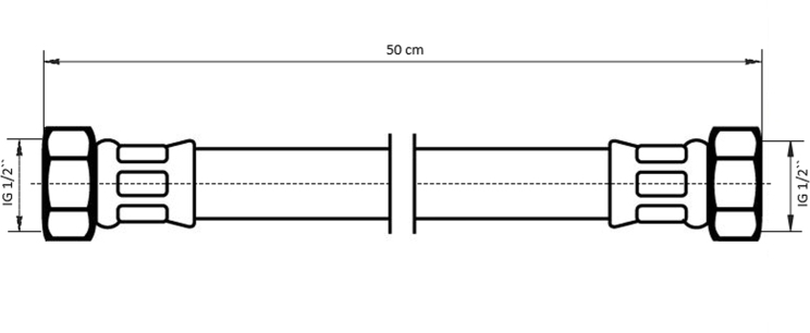 Neoperl NEOFLEX Panzerschlauch DN8 IG x IG, 1/2" x 1/2" 50cm 66861350