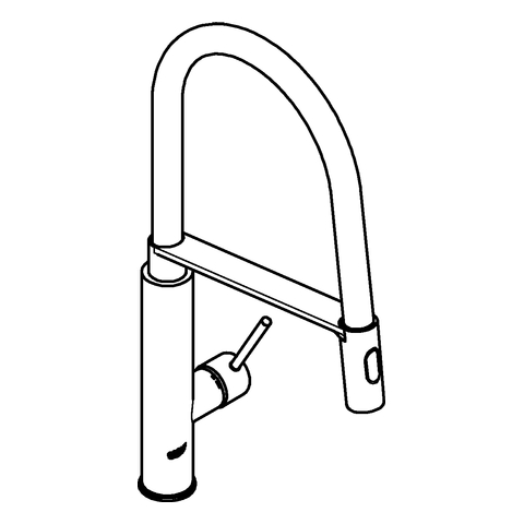 Grohe Concetto Einhebel-Spültischbatterie supersteel ausziehbare Profibrause, Ausladung 235mm 31491DC0