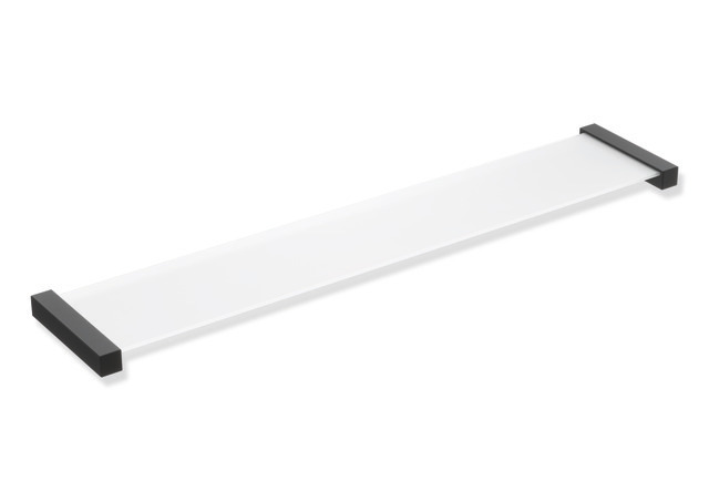 HEWI Ablage, Edelstahl, Ablagefläche ESG-Glas (4mm), satiniert, schwarz tiefmatt 900Q03.00760 DC