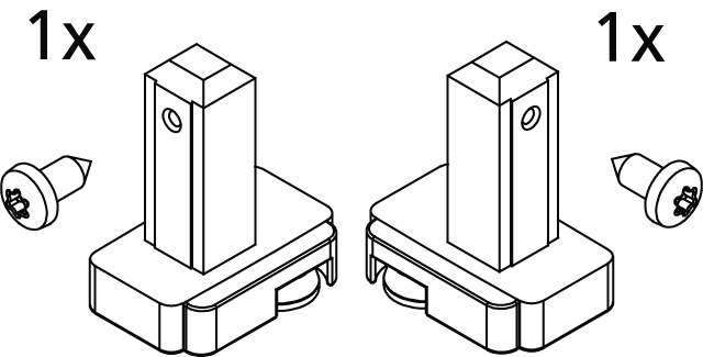 Kermi Set Gleiter kurz für LI G2R/LLI G3R/LLI E2R/L LI E3R/L 2539326