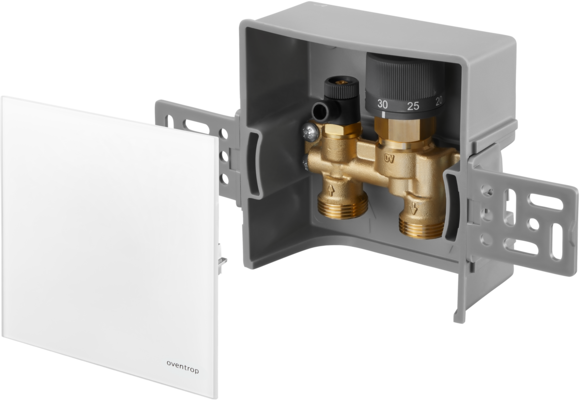 Oventrop Unibox E RTL, geschlossen, Echtglas weiß 1022760