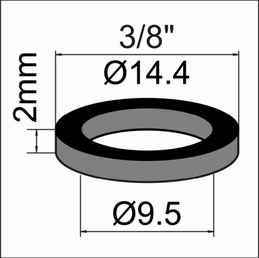 Neoperl NEOFLEx Gummidichtung zu Panzerschlauch, 3/8" 9.5 x 14.4 x 2mm 78188096