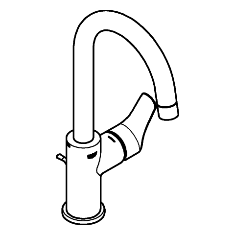 Grohe Einhand-Waschtisch-Batterie Eurosmart L-Size chrom Zugstangen-Ablaufgarnitur 23537003