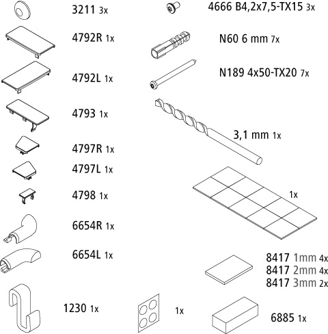 Kermi Set Montagekleinteile für LI SFR/L 2539341