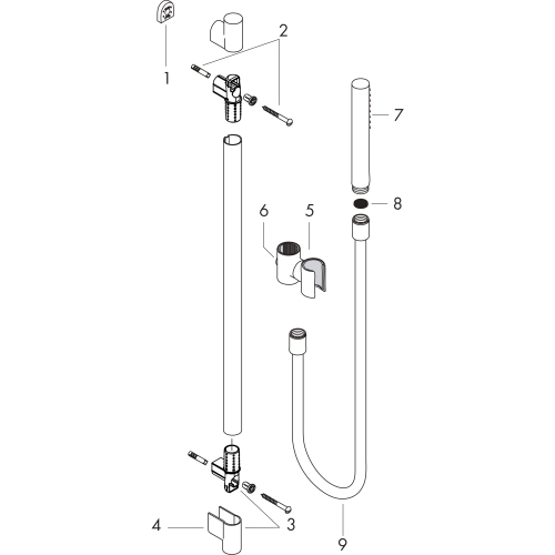 Hansgrohe AXOR Starck Brauseset 900mm mit Stabhandbrause 1jet EcoSmart, Brushed Black Chrome 27983340