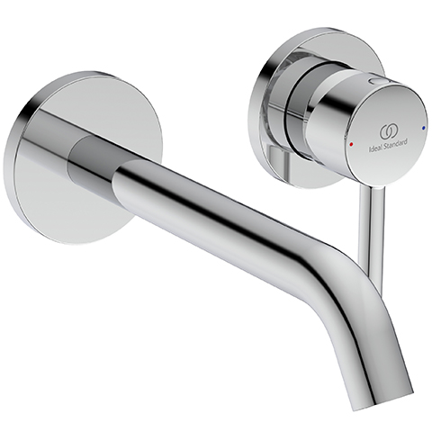 Ideal Standard Wand-Waschtisch-Armatur UP Ceraline, Bausatz 2, 2 Rosetten d: 65mm, Ausladung 180mm, chrom A6938AA