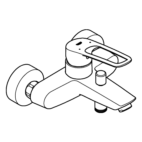 Grohe Eurosmart Einhand-Wannenbatterie chrom Wandmontage offener Hebel 25241003