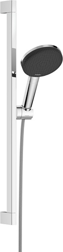 Hansgrohe Brauseset Raindance Alive Select S 125 3jet EcoSmart mit Brausestange Unica E Puro 650mm und Easy Slide Brausehalter, Chrom 24600000
