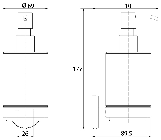 Emco Seifenspender Round Glasteil satiniert weiss 432113900