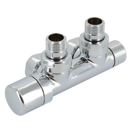 Zehnder Anschluss-Armatur Set Q Eckform weiß Eckform Thermostatkopf links, weiß 839101