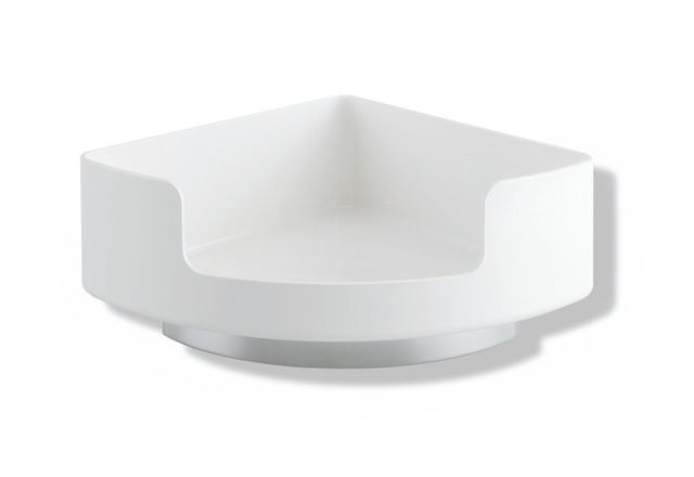 HEWI Eckablage mit Wandhalter Serie 802 LifeSystem, zur Wandmontage, Seiten 210mm, 125mm hoch, reinweiß 802.03.220 99