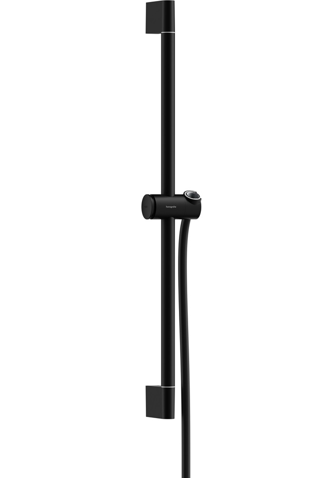 Hansgrohe Brausestange Unica/Pulsify 650mm mit Push Schieber und Brauseschlauch schwarzmatt 24400670