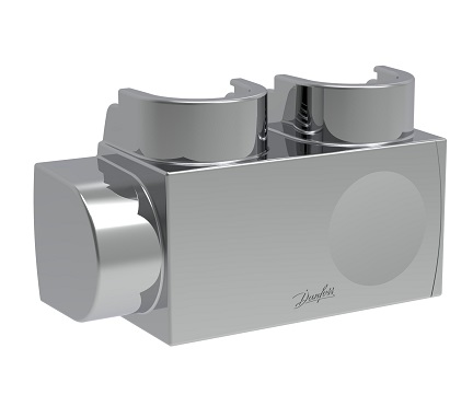 Danfoss Kunststoffabdeckung für VHS-DV Eck, Fühler rechts in chrom, Heizkörper 1/2" 013G7975
