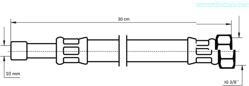 Neoperl NEOFLEX Panzerschlauch DN8 Rohrstutzen x IG, 10mm x 3/8" 30cm 66860630