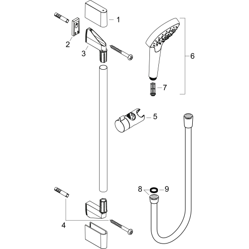 Hansgrohe Brauseset Croma Select E Vario/Unica mit Brausestange 650mm weiss/chrom 26582400