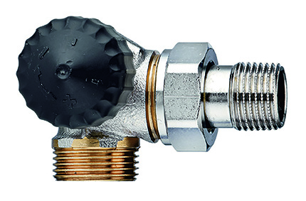 Heimeier Thermostat-Ventilunterteil Winkeleck links, AG G3/4 mit geringem Widerstand 2343-02.000