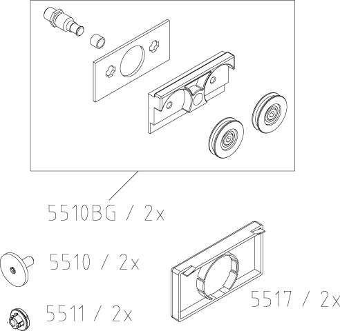 Kermi Set Laufwagen für Gleittür 2535873
