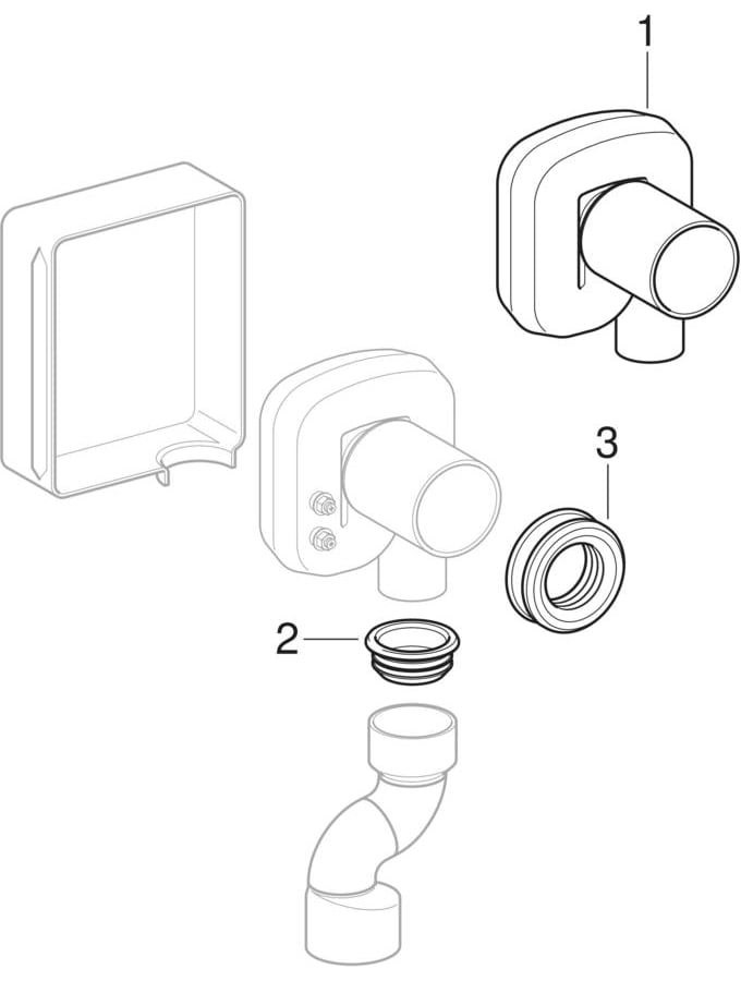 Geberit UP-Geruchsverschluss für Urinal Abgang vertikal PE schwarz d50 152.627.16.1