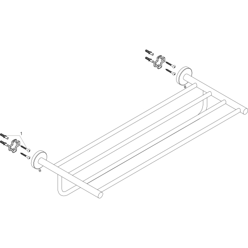 Hansgrohe Handtuchablage mit Badetuchhalter Logis Universal chrom 41720000
