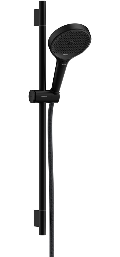 Hansgrohe Brauseset Rainfinity 130 3jet EcoSmart Unica S Puro 650mm Push Schieber schwarzmatt 28746670